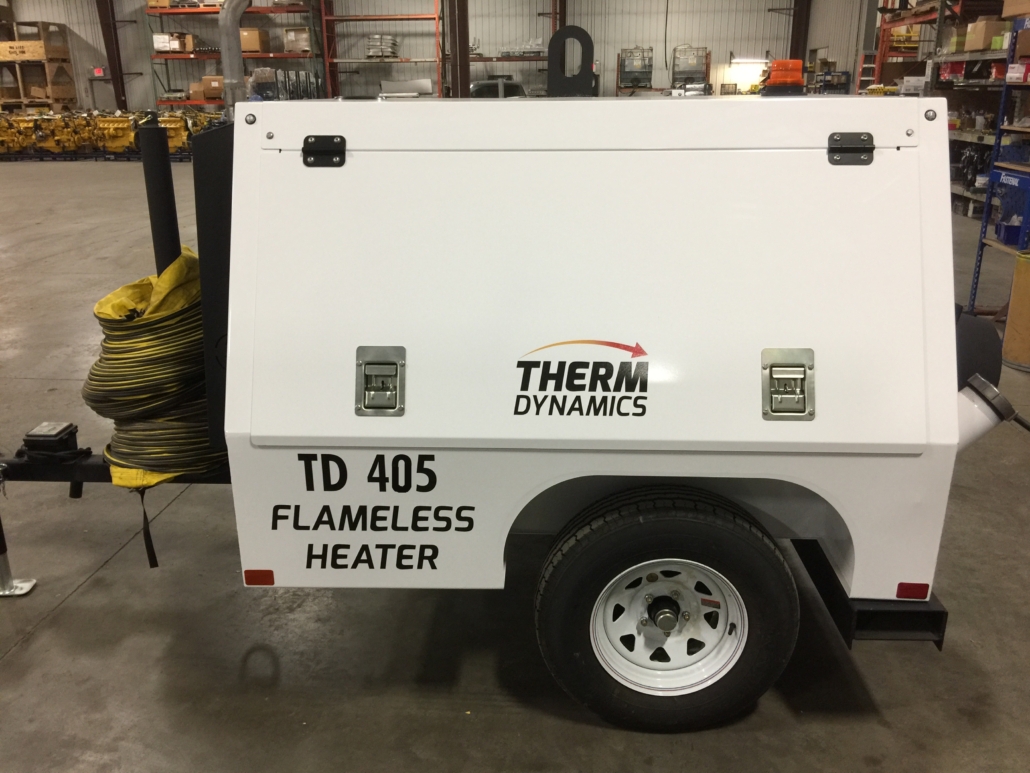 TD405 portable flameless heater designed for the construction and agricultural industry