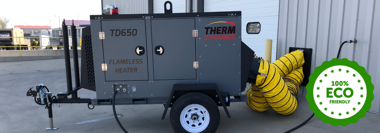 TD650 portable flameless heater designed for the oil and gas, construction, energy, restoration, and agricultural industries